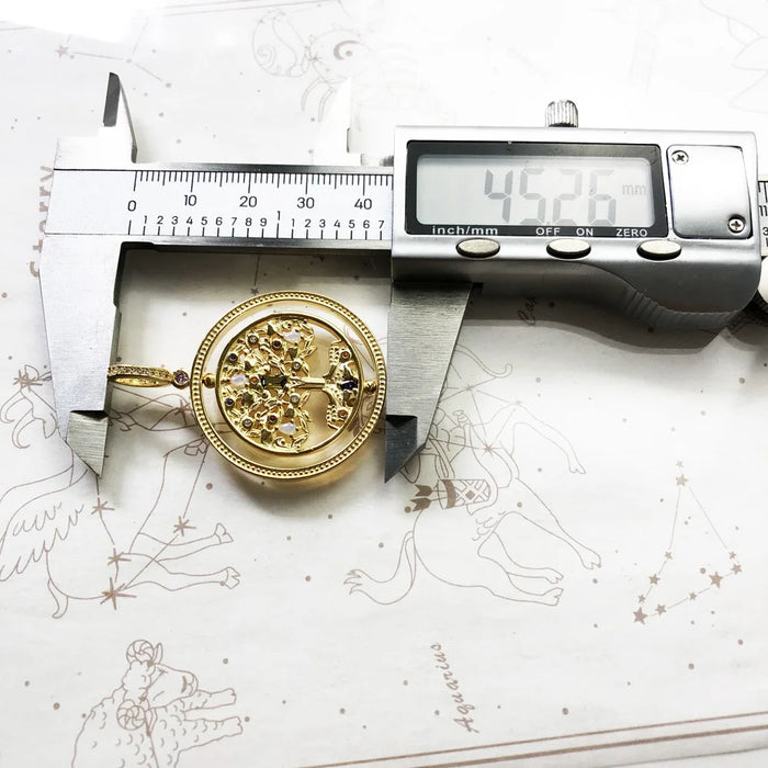 925 Sterling Silver Golden Tree Pendant Nature Gift For Women