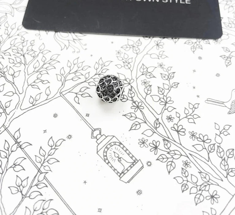 925 Sterling Silver Fish Charm With White Cz Beads Jewelry Accessory For Women & Men