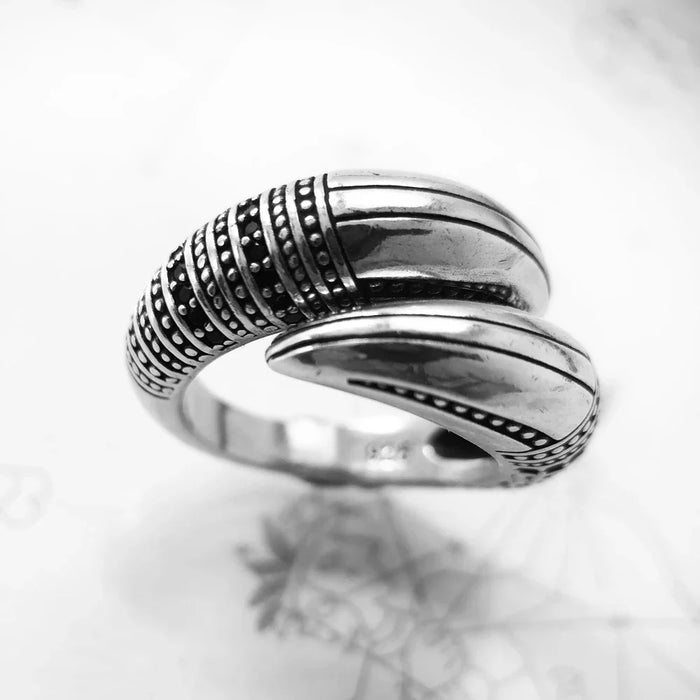 925 Sterling Silver Vintage Men Claw Ring Rebel