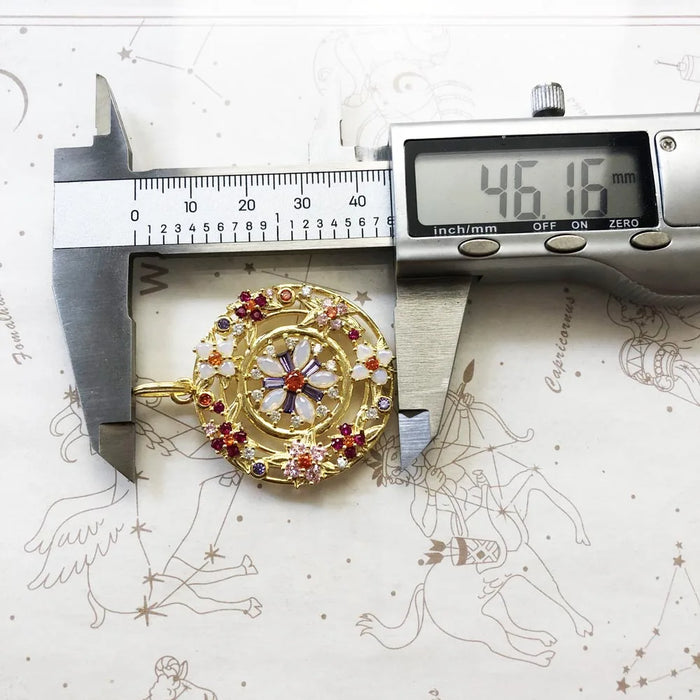 925 Sterling Silver Flower Amulet Pendant Gold Colour Joy & Happiness Gift For Women