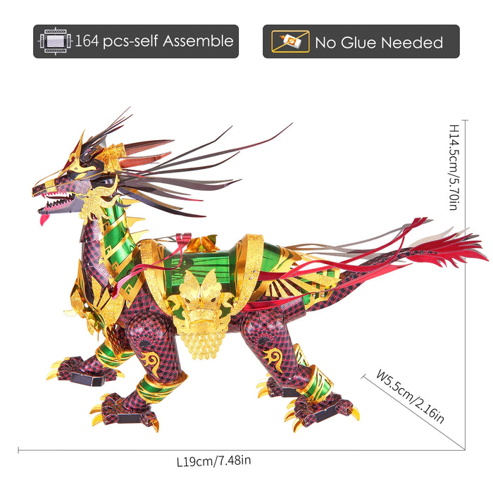 3D Metal Puzzle Model Building Kit Auspicious Kirin Jigsaw Toy For Adults