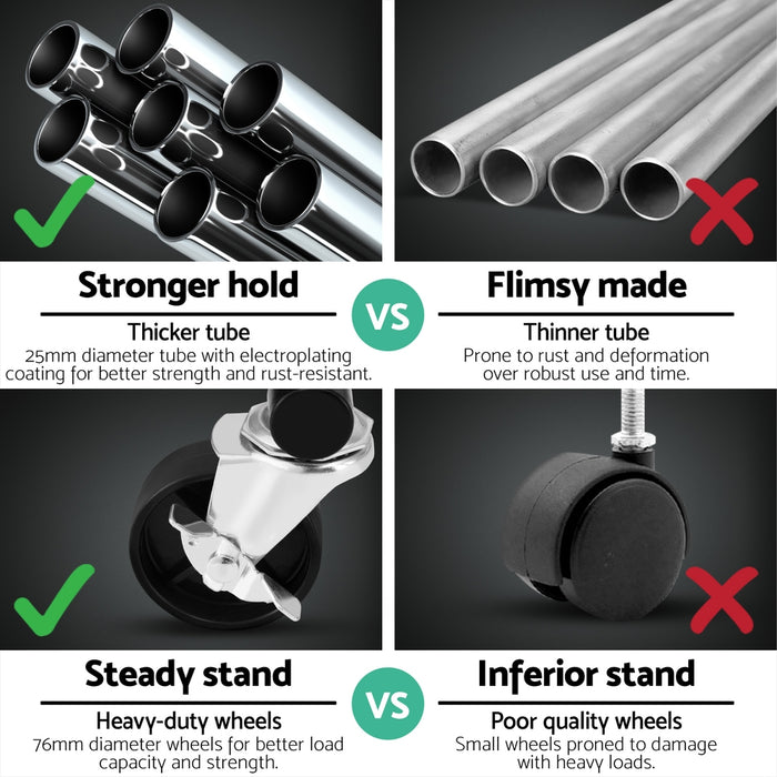 Clothes Rack Airer Rail Coat Stand Adjustable Hanger