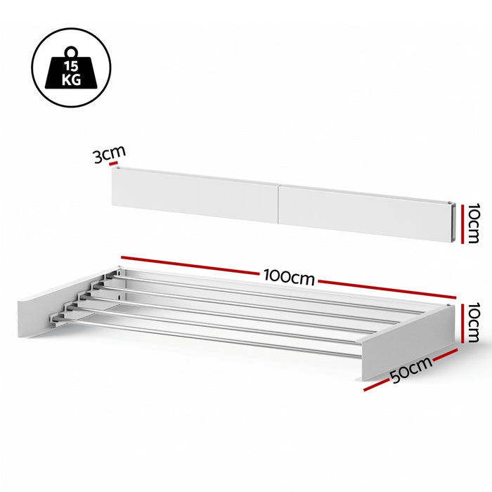 Clothes Rack Wall Mounted Airer Foldable White