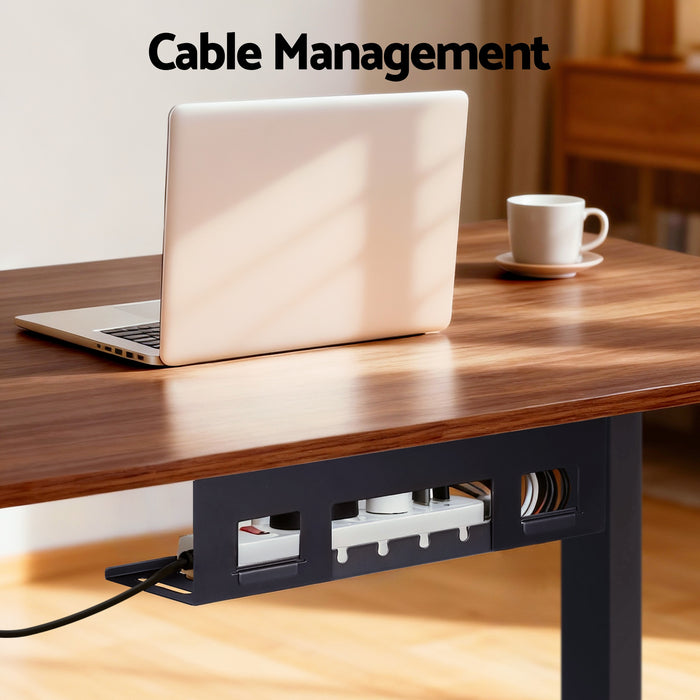 Standing Desk Motorised Dual Motor Electric Walnut 140cm