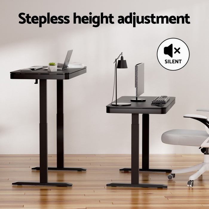 Standing Desk Motorised Electric Dual Motor Drawer 120Cm Black