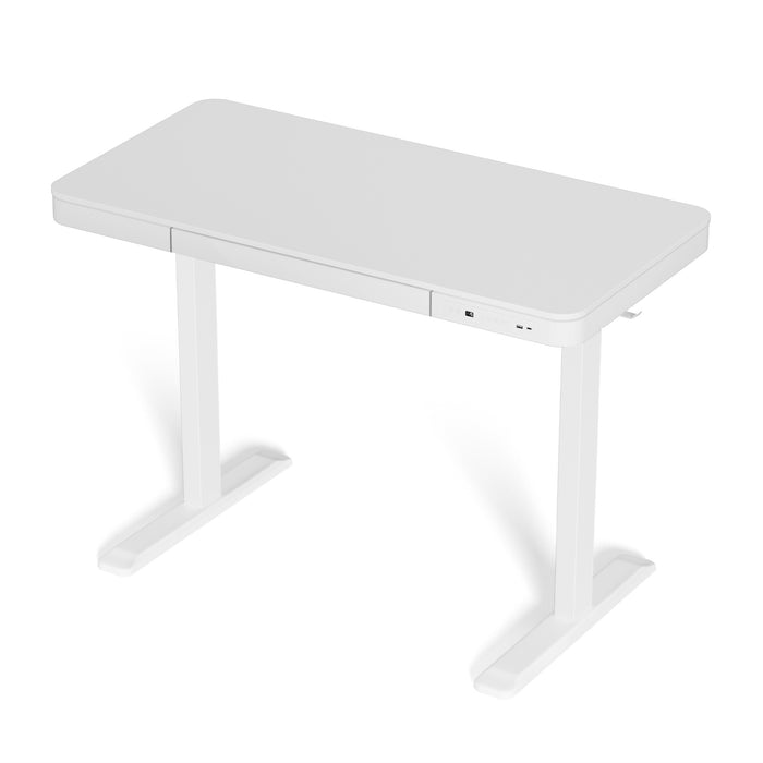 Standing Desk Motorised Electric Desks Drawer 120cm White