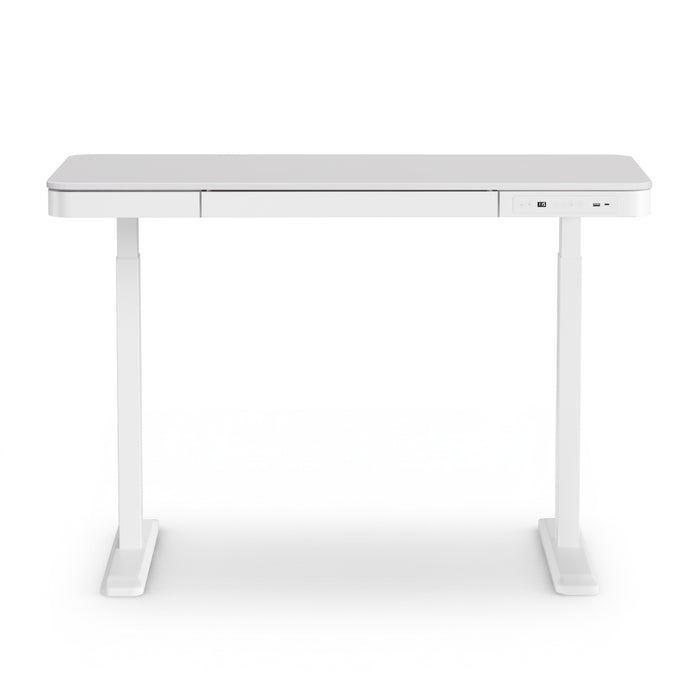 Standing Desk Motorised Electric Desks Drawer 120cm White