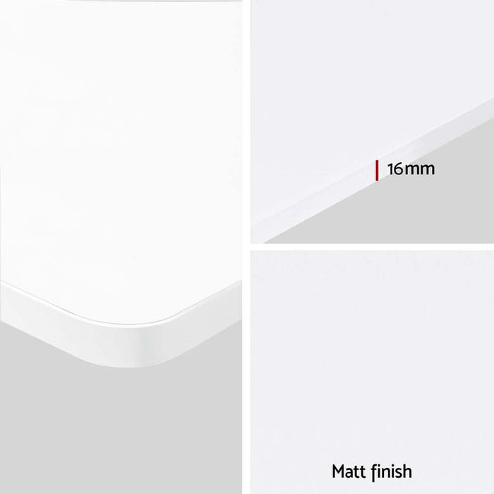 Electric Standing Desk 140cm Adjustable Height Motorised Home Office Desk White