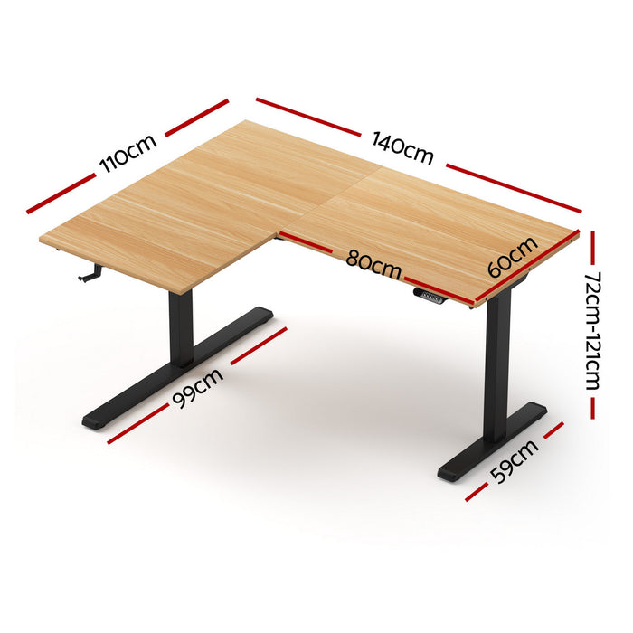 L-Shape Electric Standing Desk Sit Stand Up Height Adjustable Motorised