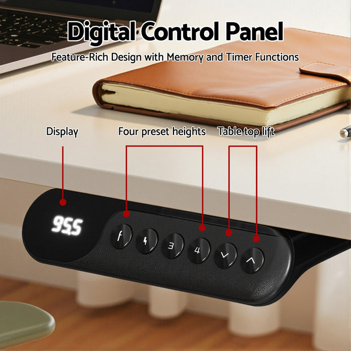 L-Shape Standing Desk Sit Stand Up Height Adjustable Electric Motorised White