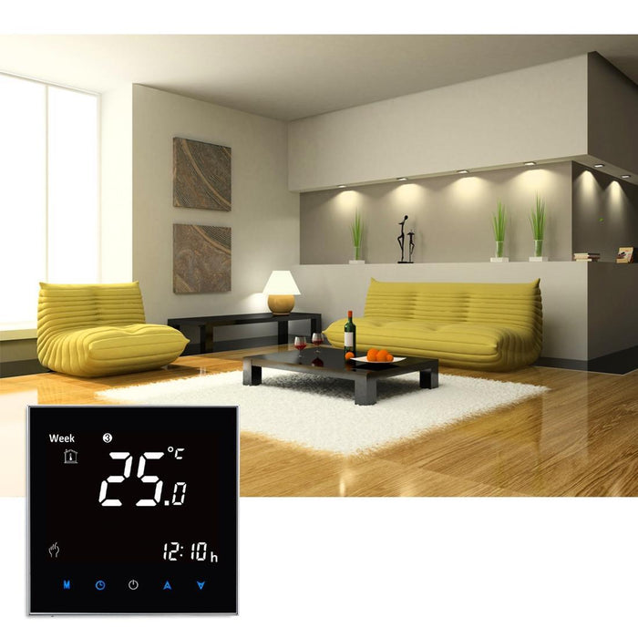 Lcd Digital Heating Thermostat 3A Load Black