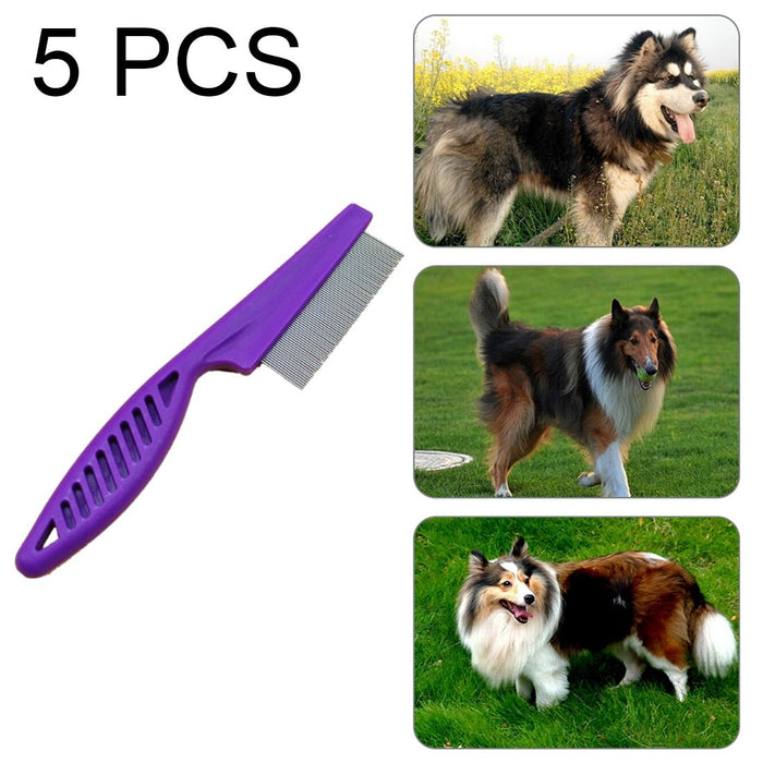 5 Piece Pet Combs For Fine Toothed Flea Removal 14Cm Length