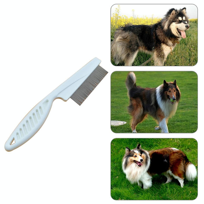 5 Piece Pet Combs For Flea Removal Fine Toothed Stainless Steel 18.5Cm