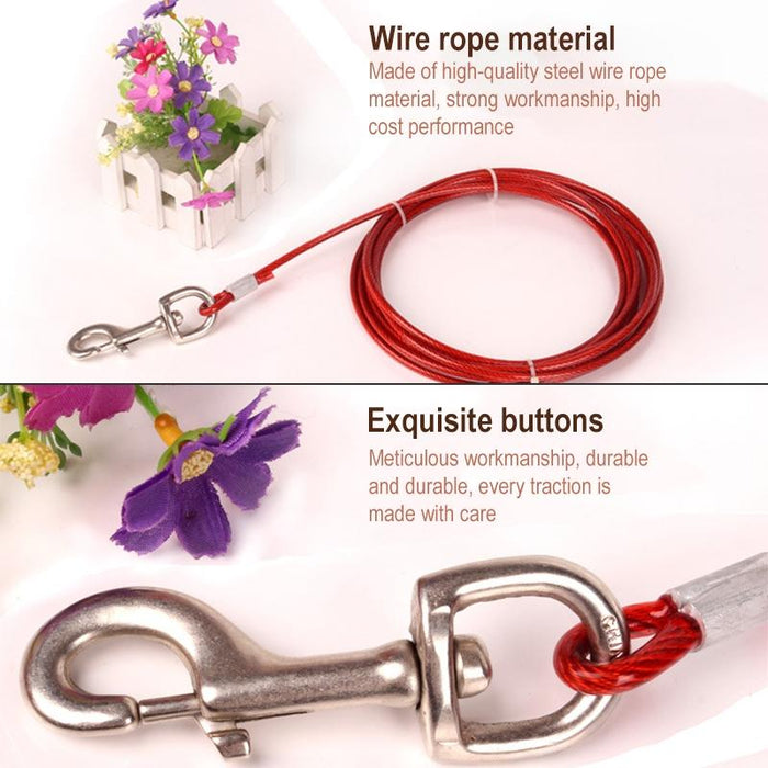 2 In 1 Pet Traction Rope With Handle 5M Length Random Colour