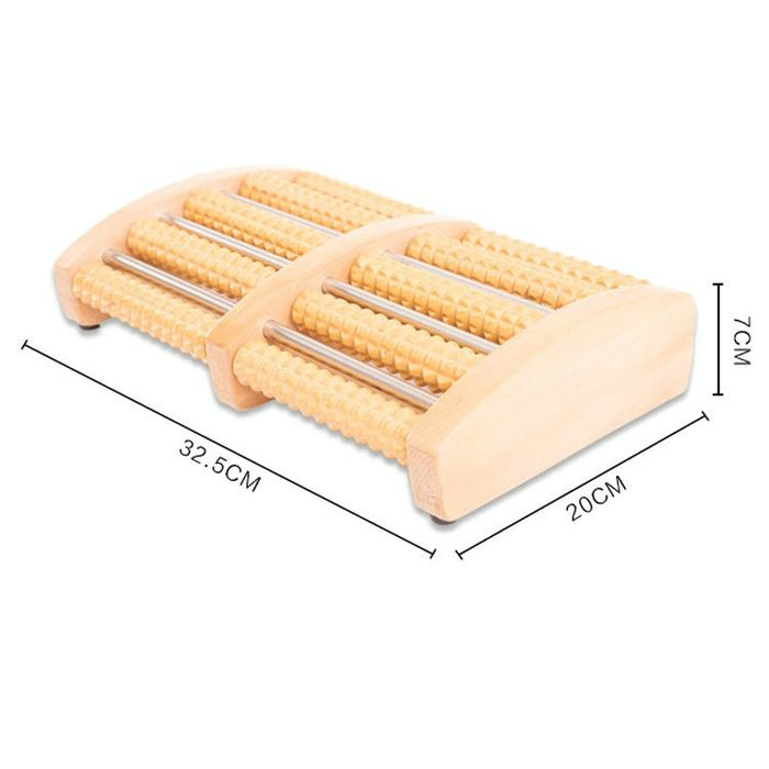 5-Row Solid Wood Foot Massager Non-Slip & Thickened