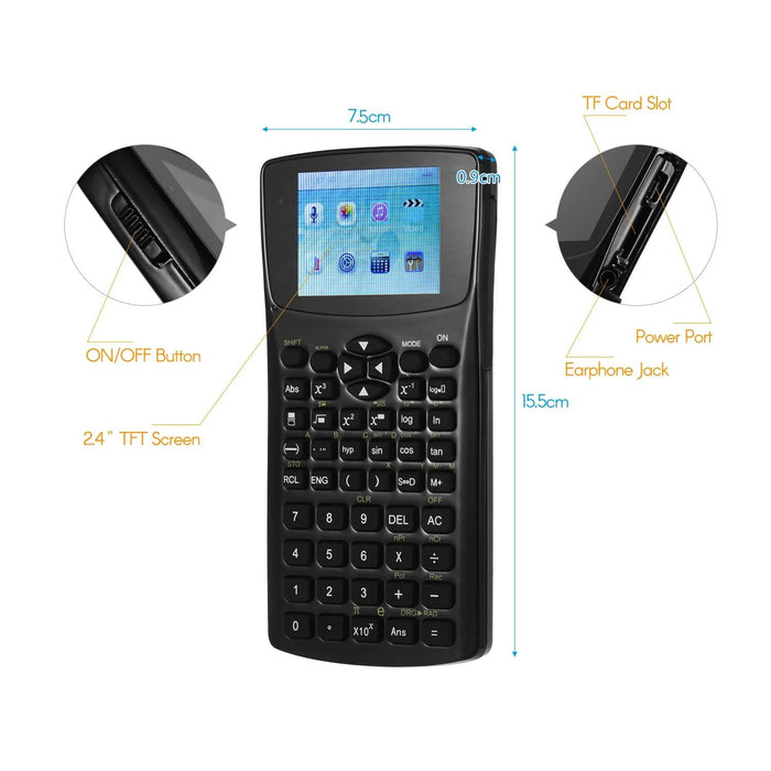 2.4 Inch Display Scientific Calculator Multi Function Record Sound Play Music & Video Browse Pictures