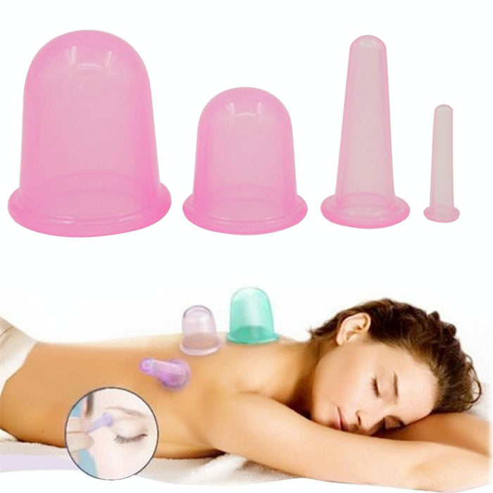 4-In-1 Silicone Cupping Cups For Health Care Random Colour