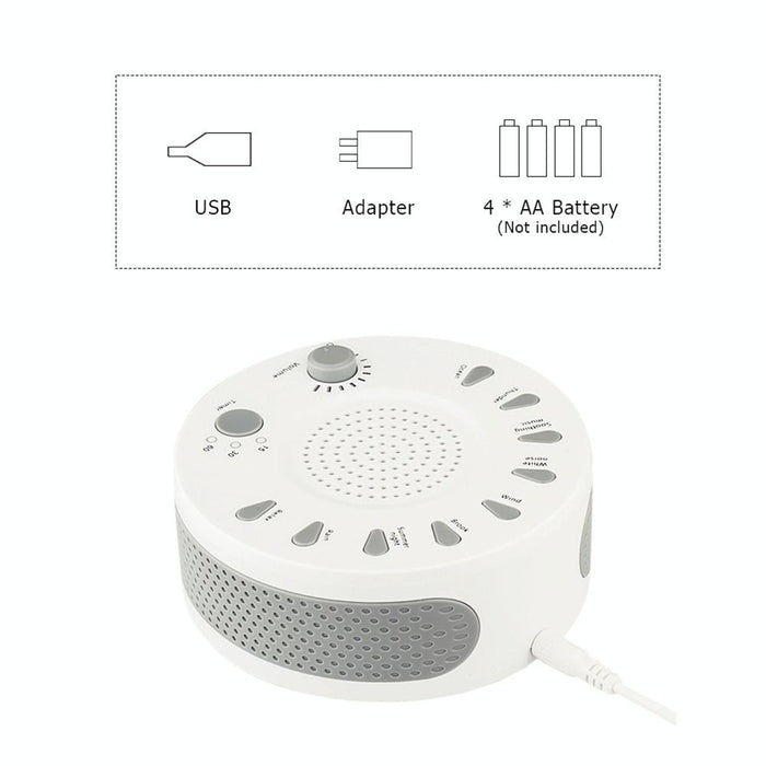Sleep Sound Machine 9 Timed Music Options White
