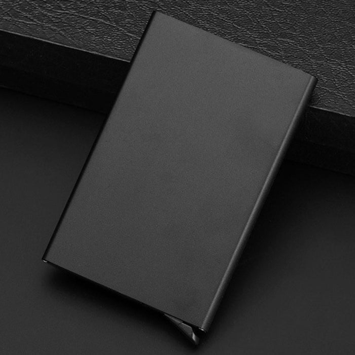 Stainless Steel Pu Business Card Holder Antimagnetic 10X6.2X0.8Cm