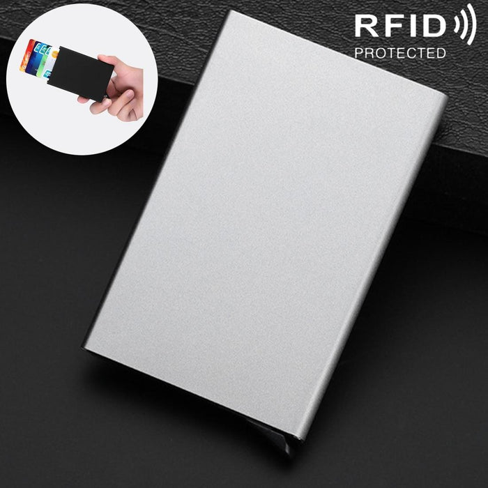 Stainless Steel Pu Business Card Holder Antimagnetic 10X6.2X0.8Cm