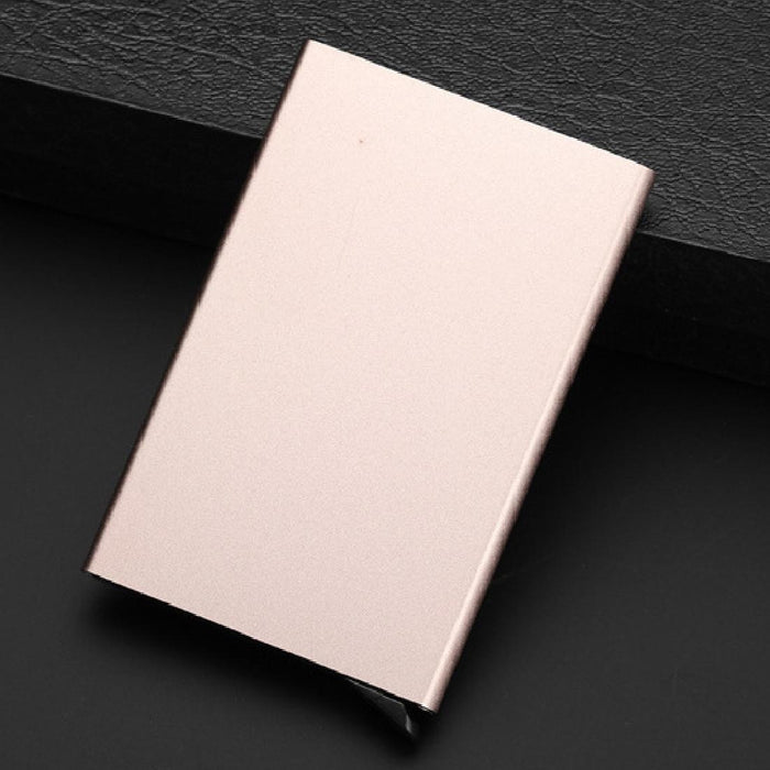 Stainless Steel Pu Business Card Holder Antimagnetic 10X6.2X0.8Cm