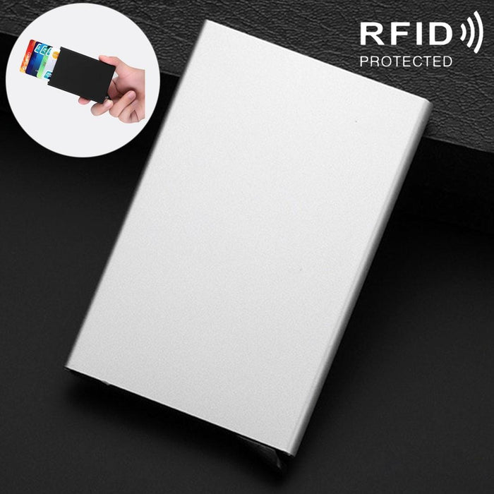 Stainless Steel Pu Business Card Holder Antimagnetic 10X6.2X0.8Cm