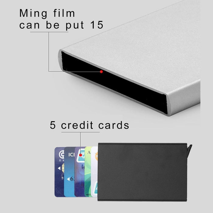 Stainless Steel Pu Business Card Holder Antimagnetic 10X6.2X0.8Cm