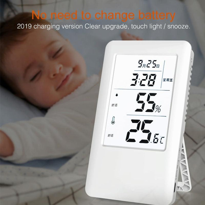 Adjustable Indoor Thermometer Hygrometer Charging Version