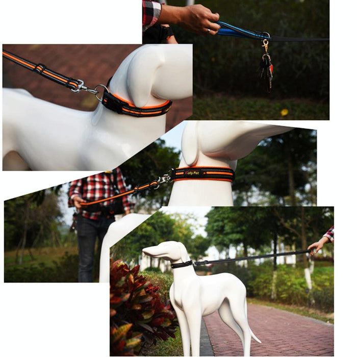 Reflective Nylon Dog Leash Size M Adjustable 2.5* 100 140Cm