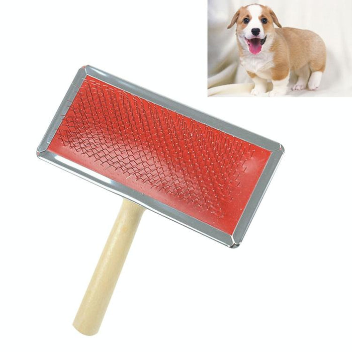 Soft Curve Manual Pet Brush With Wood Handle Size L