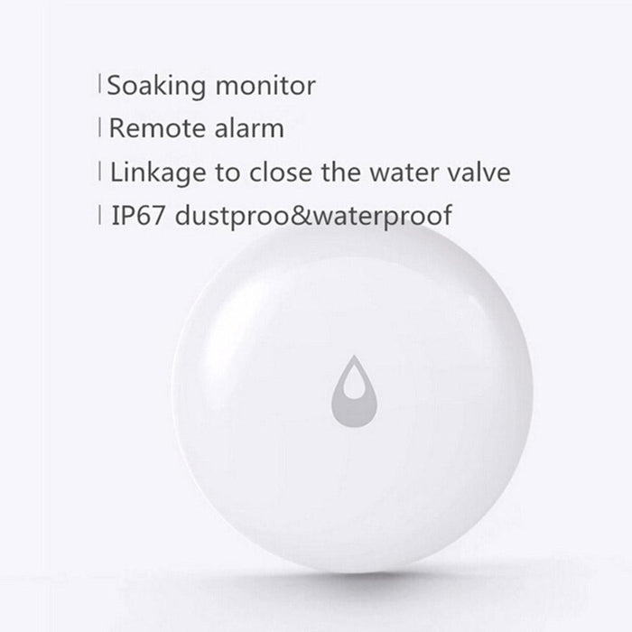 Water Immersing Sensor Flood Water Leak Detector For Home Remote Alarm Security Soaking White