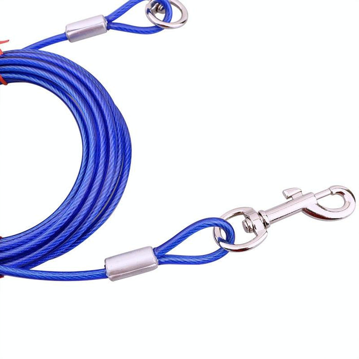2 In 1 Double End Steel Wire Rope Dog Traction Leash 3M Length Random Colour