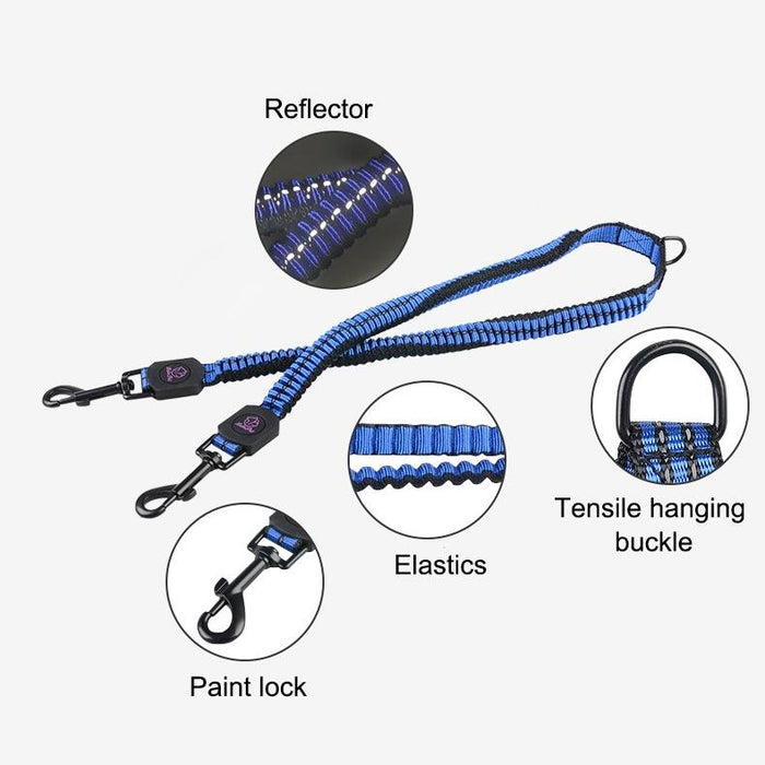 Reflective Nylon Double Traction Rope For Small Pets 70Cm