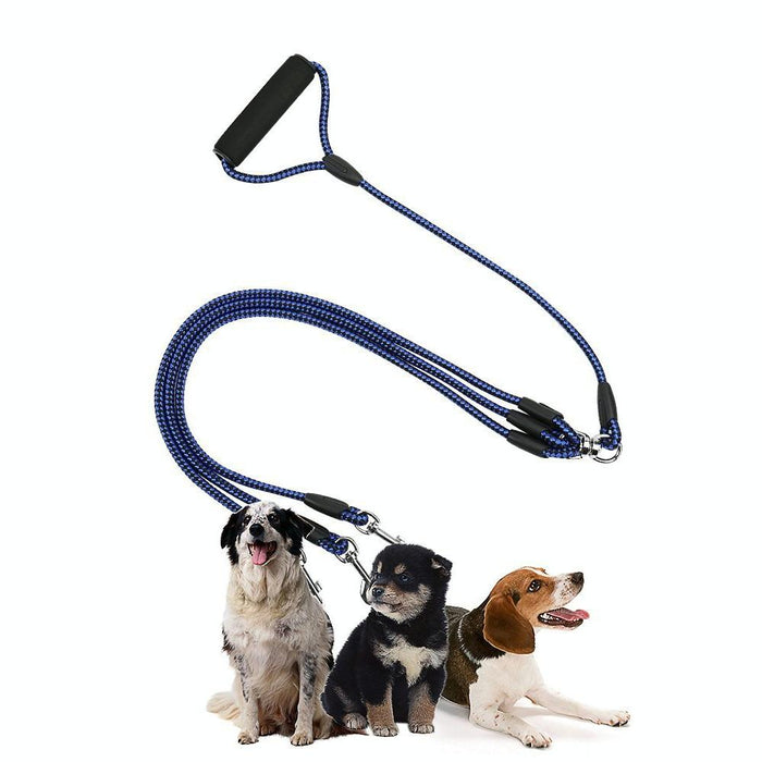 3 In 1 Nylon Dog Leash With Handle 124Cm Blue