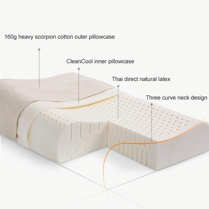 8H Z2 Natural Latex Pillow Soft & Breathable With Cotton Pillowcase
