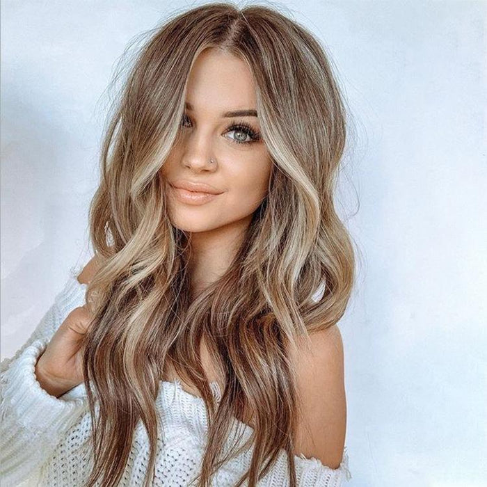 Mixed Colour Long Curly Wig For Women