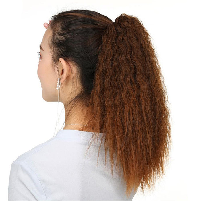 Short Curly Clip On Corn Blanching Horsetail Wig