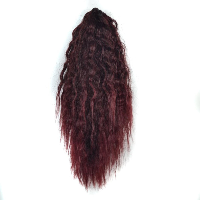 Short Curly Clip On Corn Blanching Horsetail Wig