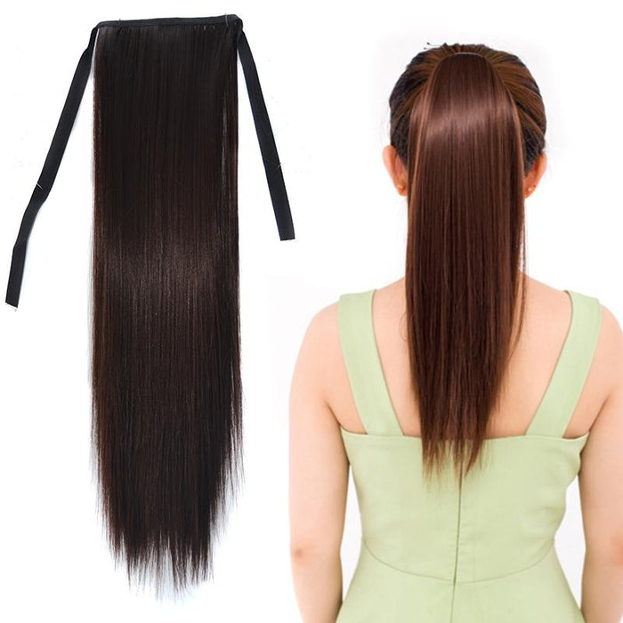 Long Straight Hair Bandage Style Wig For Women Natural Look