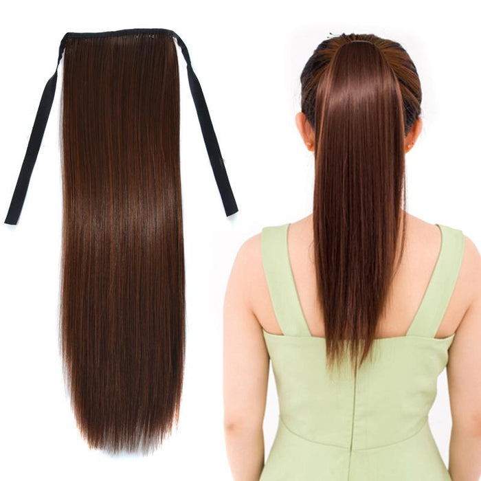 Long Straight Hair Bandage Style Wig For Women Natural Look