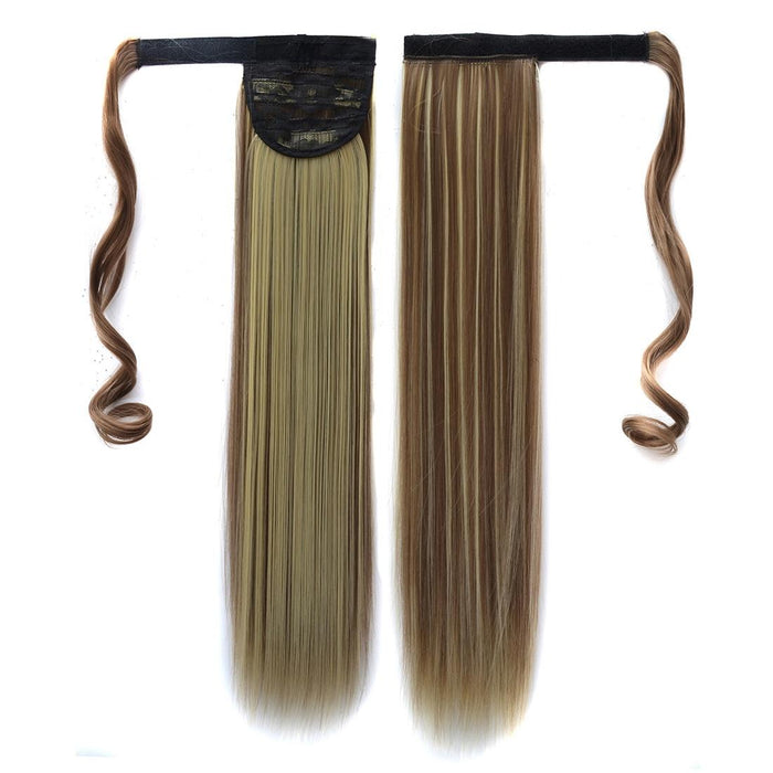18H613 Bandage Style Long Straight Hair Wig Invisible Ponytail