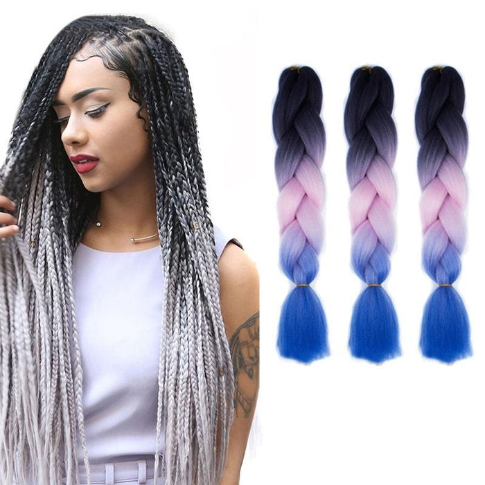 Gradient Braid Wigs 60Cm Length Sapphire
