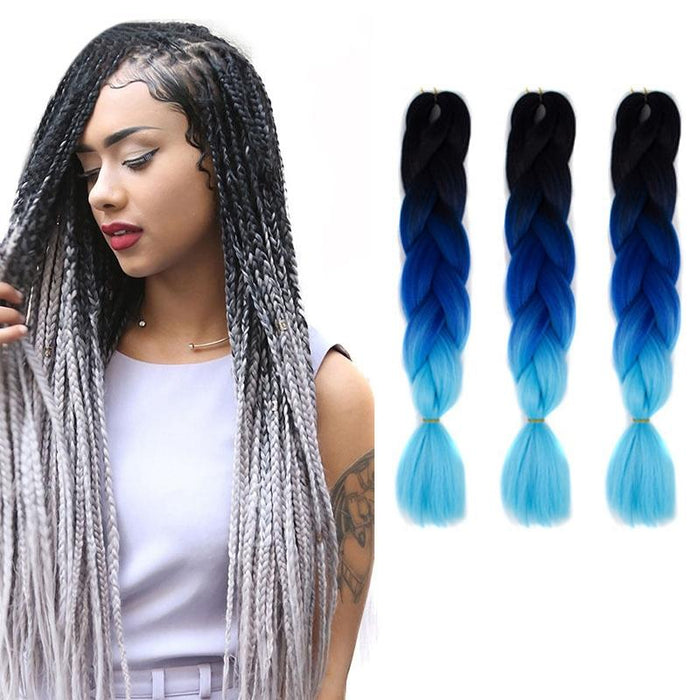 Gradient Braid Wigs 60Cm Length Sapphire