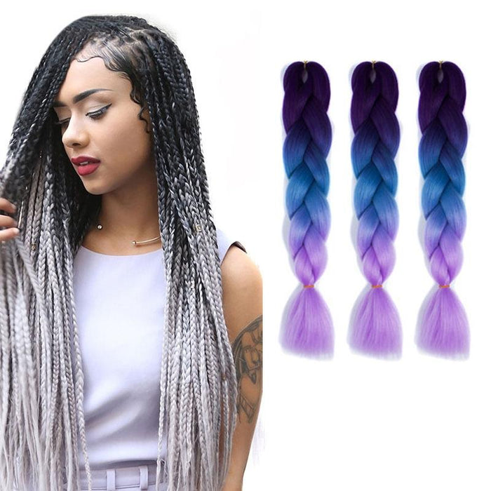 Gradient Braid Wigs 60Cm Length Sapphire