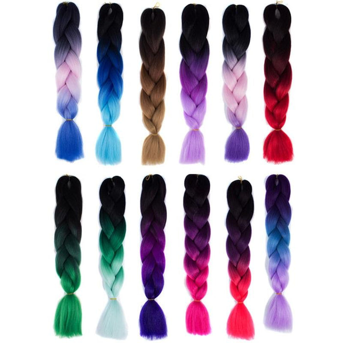 Gradient Braid Wigs 60Cm Length Sapphire