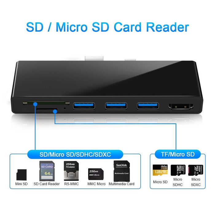 3-Port Usb 3.0 + Hdmi + Sd / Tf Card Reader Hub With 4K Hdmi Adapter