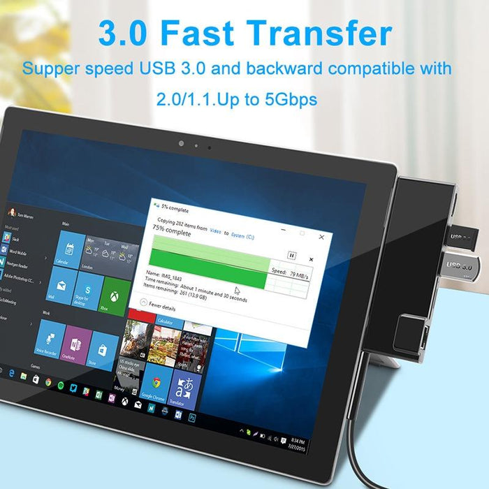 4K Hdmi Adapter With Usb Rj45 And Sd / Tf Reader