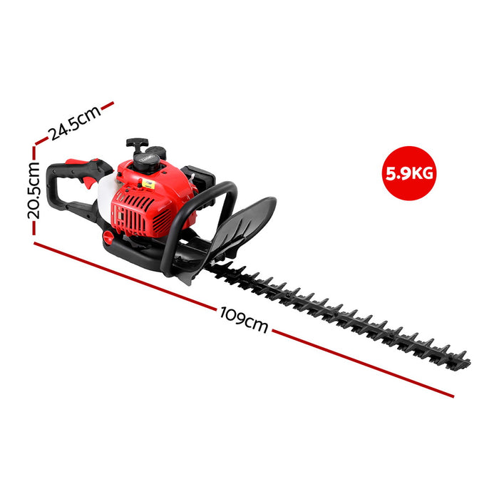 25.4Cc Petrol Hedge Trimmer 24" Dual Blade Tree Grass Garden Tool