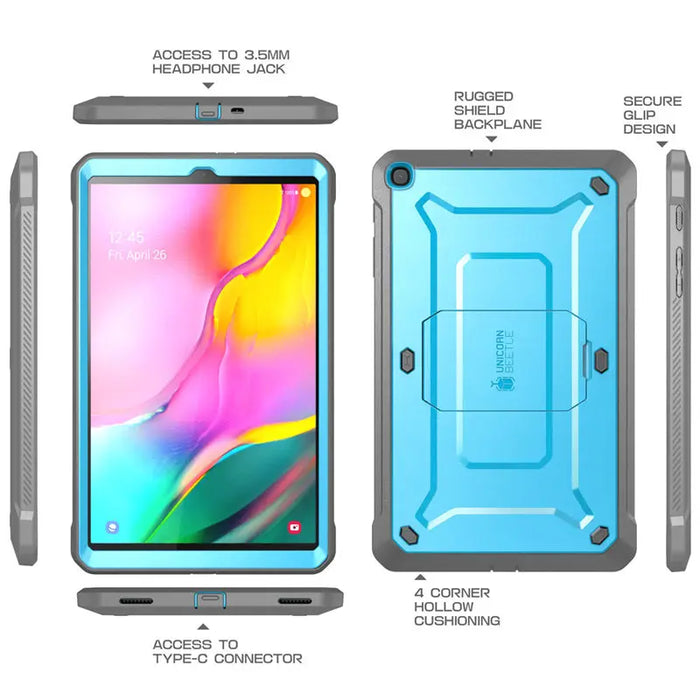 For Samsung Galaxy Tab A 10.1 2019 Release Ub Pro Full-Body Rugged Heavy Duty Case With Built-In Screen Protector