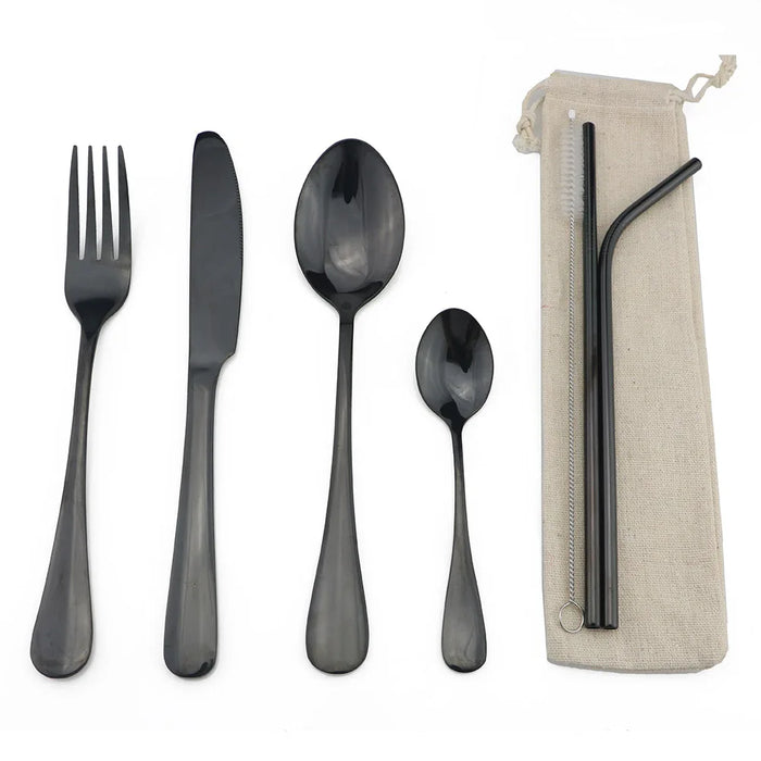 Portable Rainbow Cutlery Set Stainless Steel